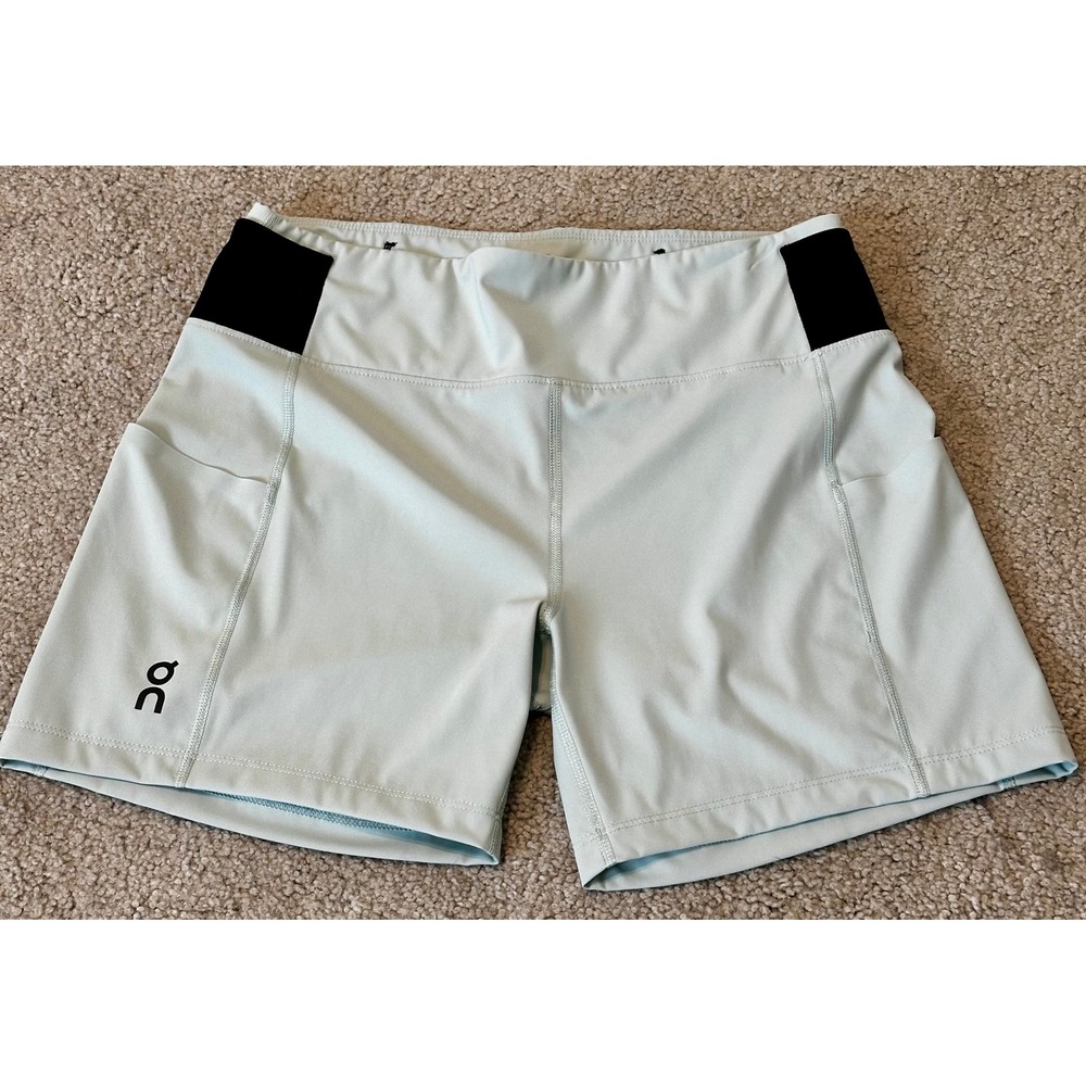 On Running Sprinter Shorts Womens Large Mint Green Black Athletic Training Run